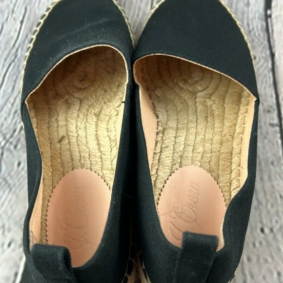 J.CREW Black Canvas Slip On Espadrille Flats - Picture 17 of 17
